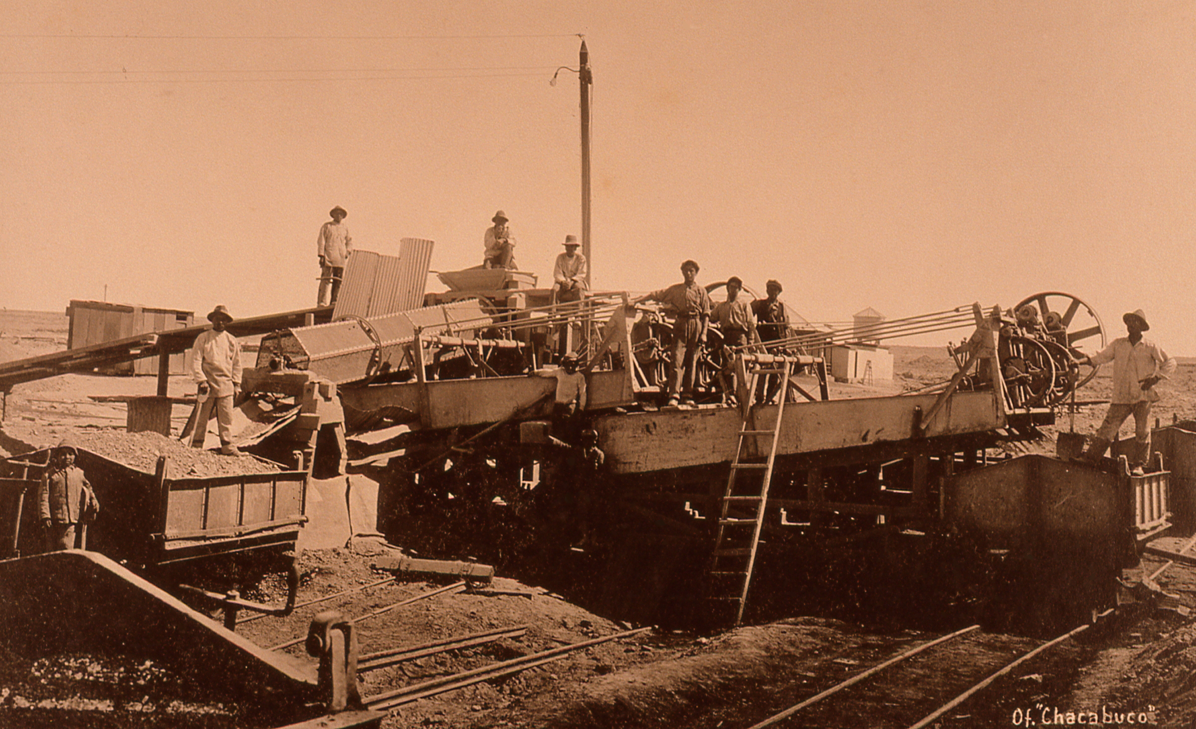 Obreros de Chacabuco en la zona de las ascendraderas. Ca.1924